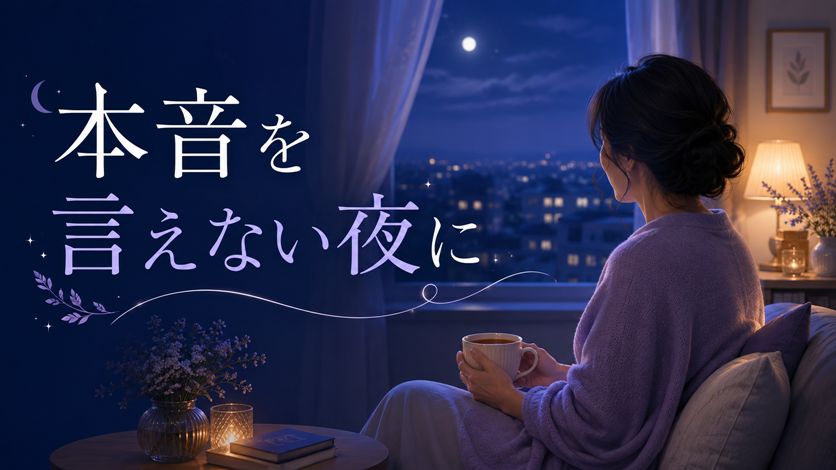 誰にも本音を言えないあなたへ｜自分を責めない言葉26選｜ミッドライフクライシス